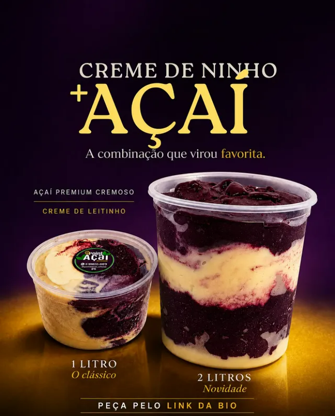 Campanha Creme de Ninho com açaí do Point Açaí